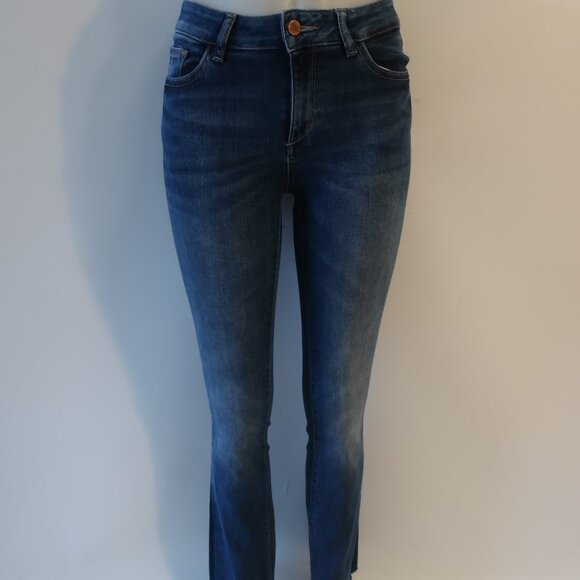 Womens DL1961 "Bridget" Blue Denim Flare Leg Jeans 25 - Picture 1 of 8